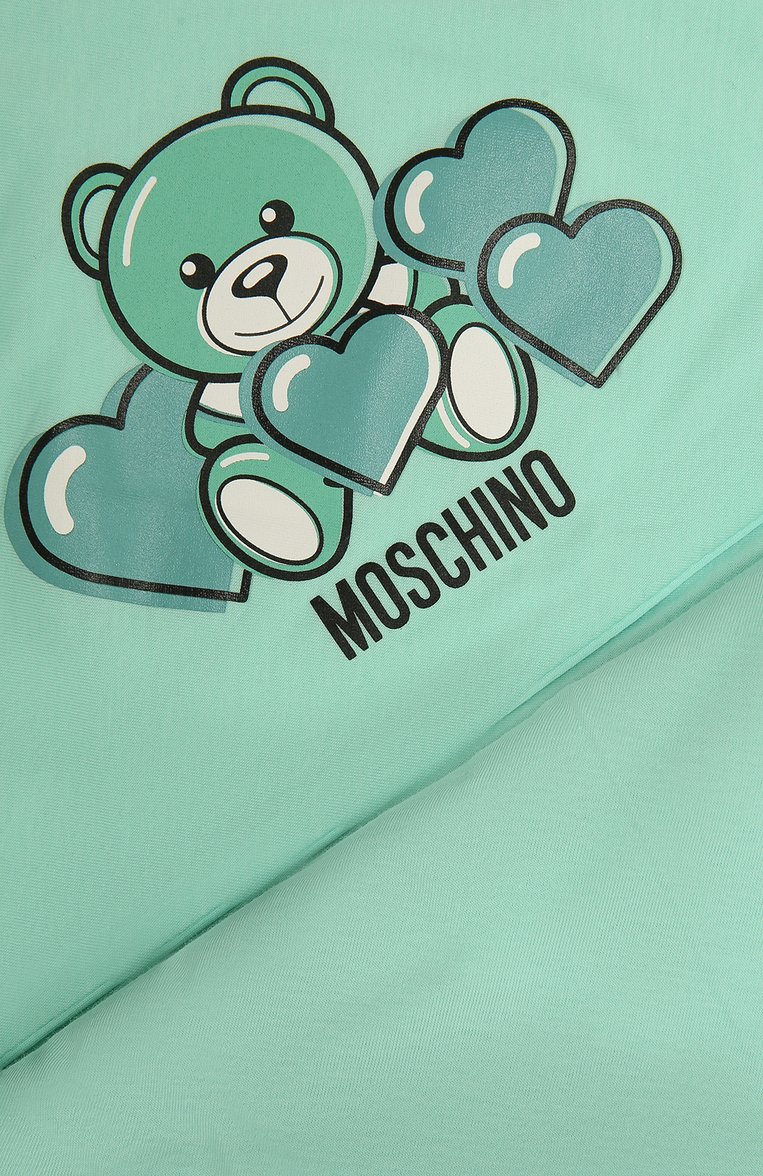 Детского хлопковое одеяло MOSCHINO зеленого цвета, арт. MMB006/LAB22 | Фото 3 (Материал: Текстиль, Хлопок; Региональные ограничения белый список (Axapta Mercury): RU; Материал сплава: Проставлено; Нос: Не проставлено)