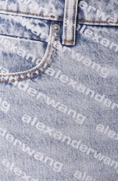Женские джинсовые шорты ALEXANDER WANG голубого цвета, арт. 4DC2204781 | Фото 6 (Длина Ж (юбки, платья, шорты): Мини; Драгоценные камни: Проставлено; Материал сплава: Проставлено; Стили: Кэжуэл; Кросс-КТ: Деним; Материал внешний: Деним, Хлопок)
