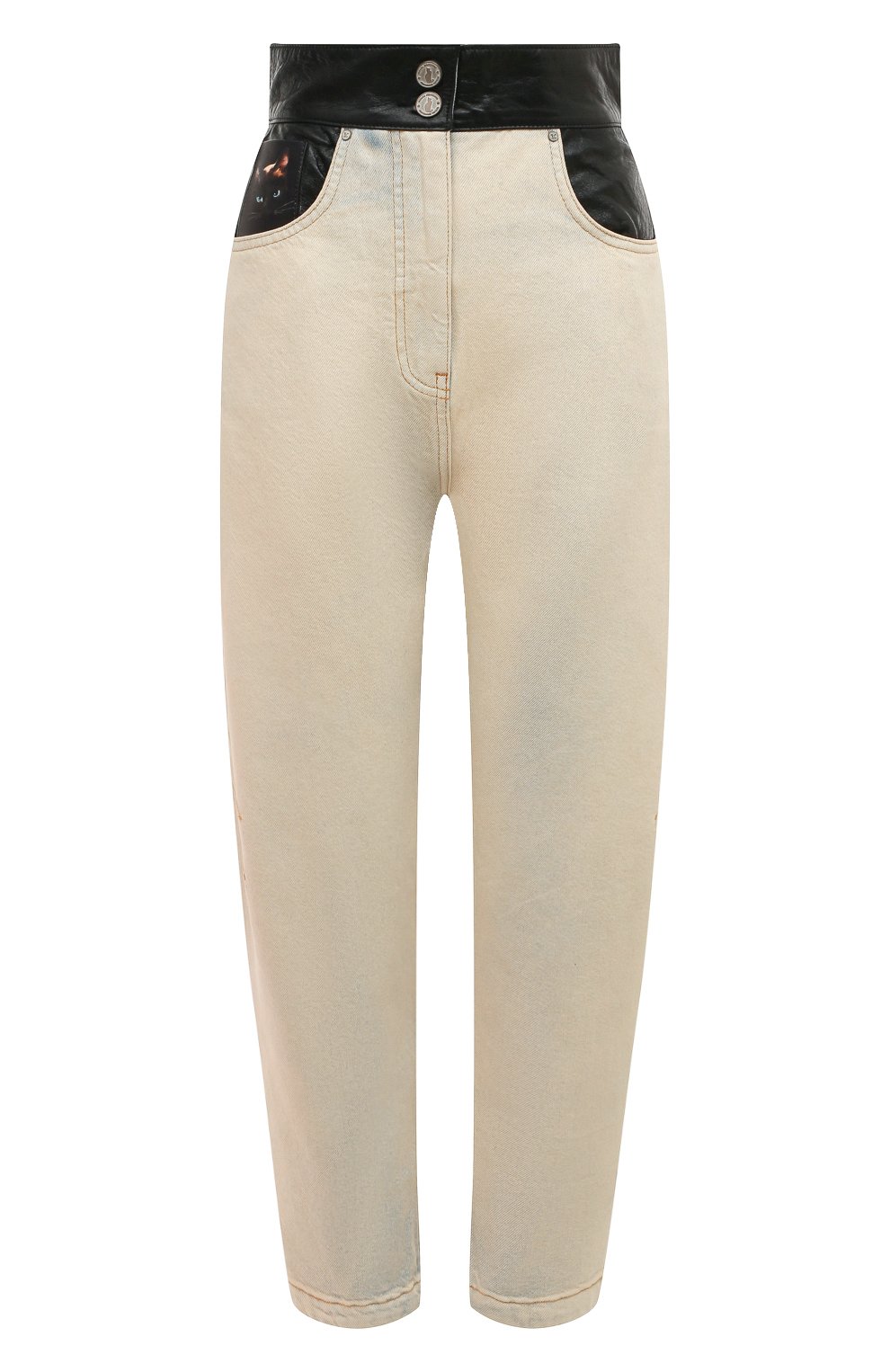 Джинсы ULYANA SERGEENKO кремового цвета по цене 120000 руб., арт. PNT005SS21Denim (0031дж), фото 1 Джинсы ULYANA SERGEENKO, арт. PNT005SS21Denim (0031дж), фото 1