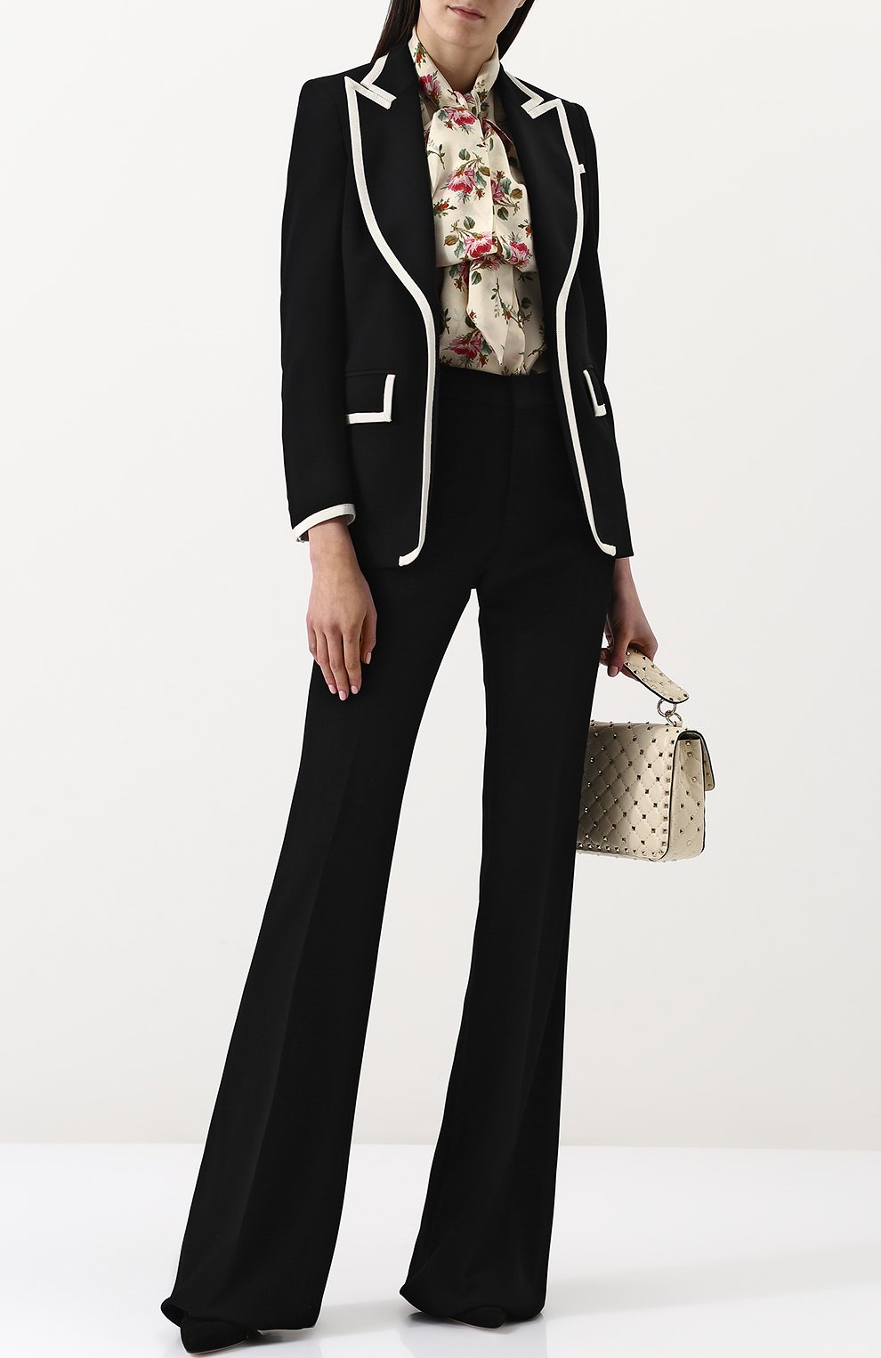 Однотонные расклешенные брюки из вискозы GUCCI, арт. 497701/ZKR01, фото 2