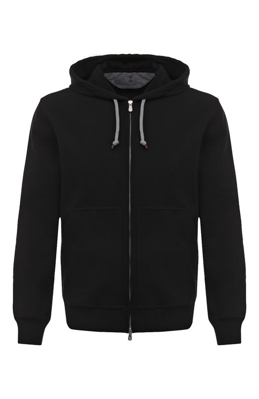 Хлопковая толстовка Brunello Cucinelli M0T359069G Чёрный M0T359069G