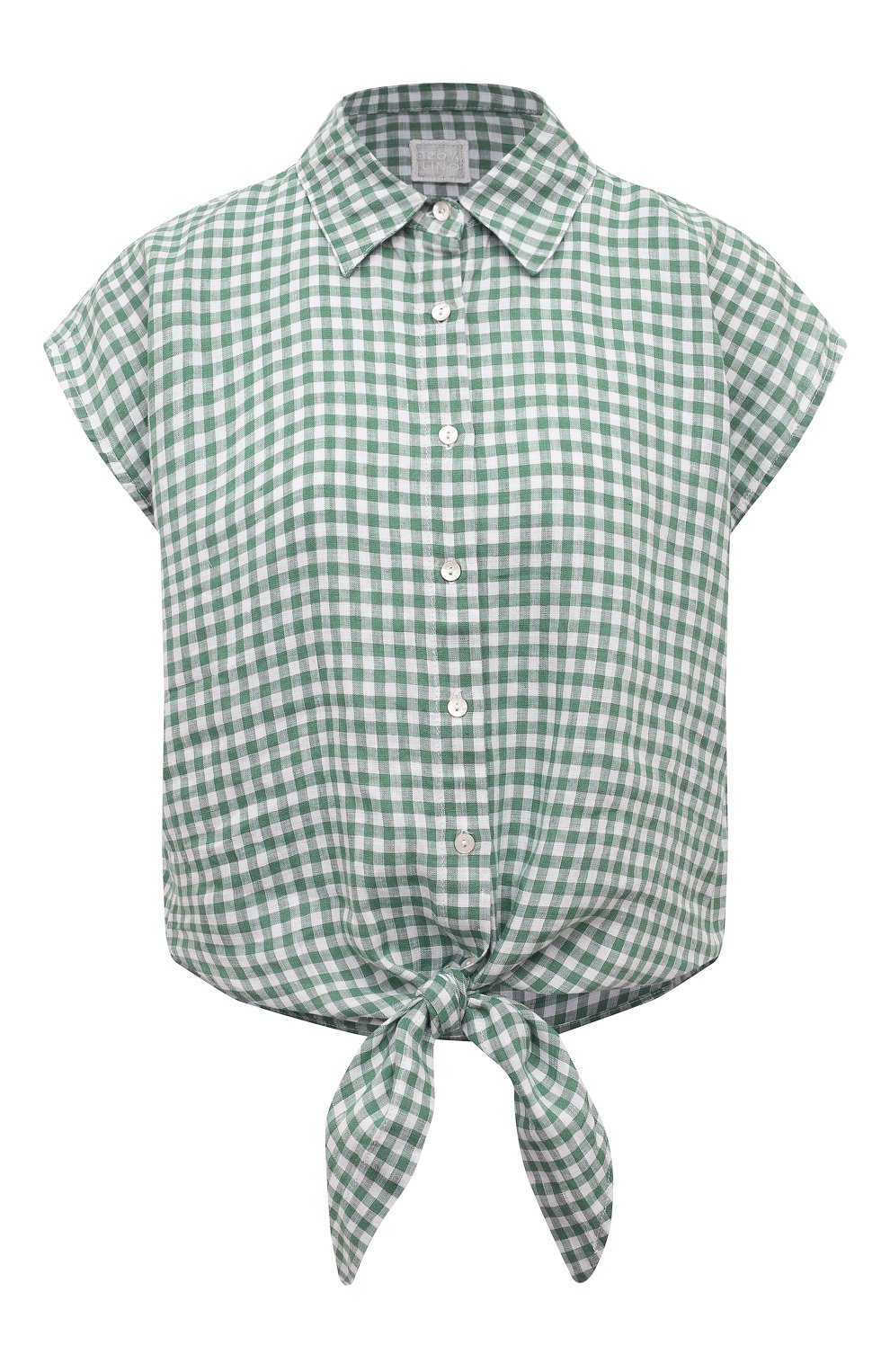 Льняная рубашка 120% LINO зеленого цвета по цене 32250 руб., арт. 31ALIW19P4/000G223/100, фото 1 Льняная рубашка 120% LINO, арт. 31ALIW19P4/000G223/100, фото 1