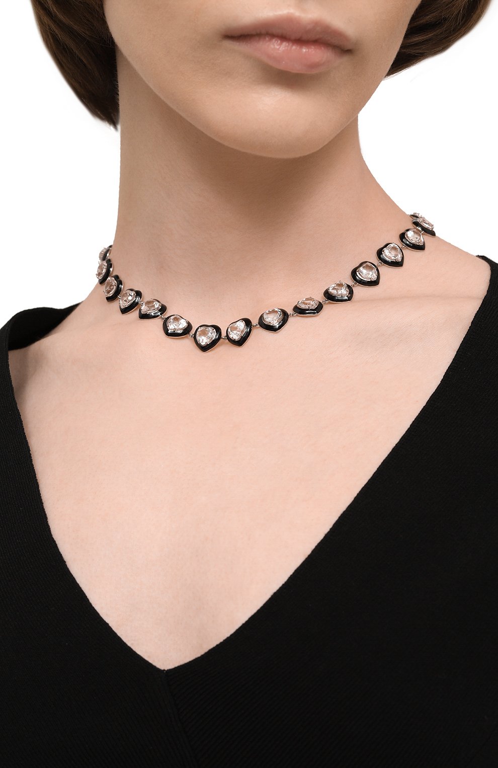 Ожерелье с сердцами из горного хрусталя MOONKA, арт. crg-nl5-crs, фото 2