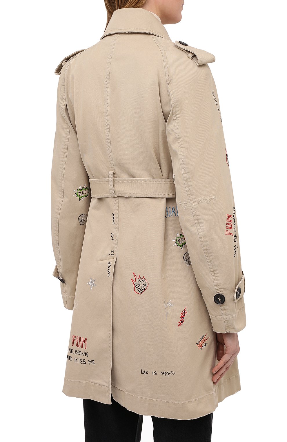 Хлопковый тренч DSQUARED2 бежевого цвета по цене 121500 руб., арт. S75AH0087/S39021, фото 4 Хлопковый тренч DSQUARED2, арт. S75AH0087/S39021, фото 4