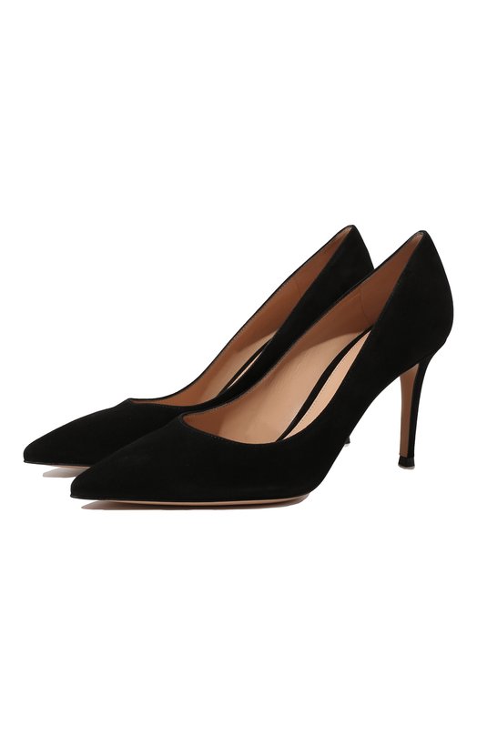 Замшевые туфли Gianvito 85 Gianvito Rossi G24580.85RIC.CAMNER0 Чёрный G24580.85RIC.CAMNER0