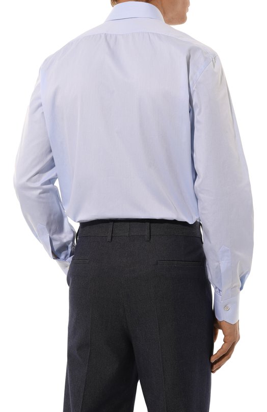 Хлопковая сорочка Kiton UCIH0614602 Голубой  UCIH0614602 Фото 4