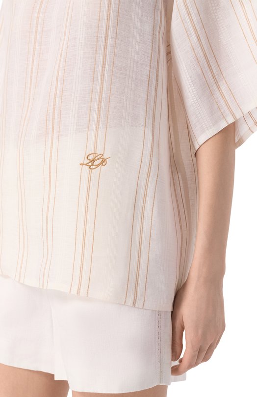 Льняной топ Loro Piana FA00488 Белый  FA00488 Фото 5