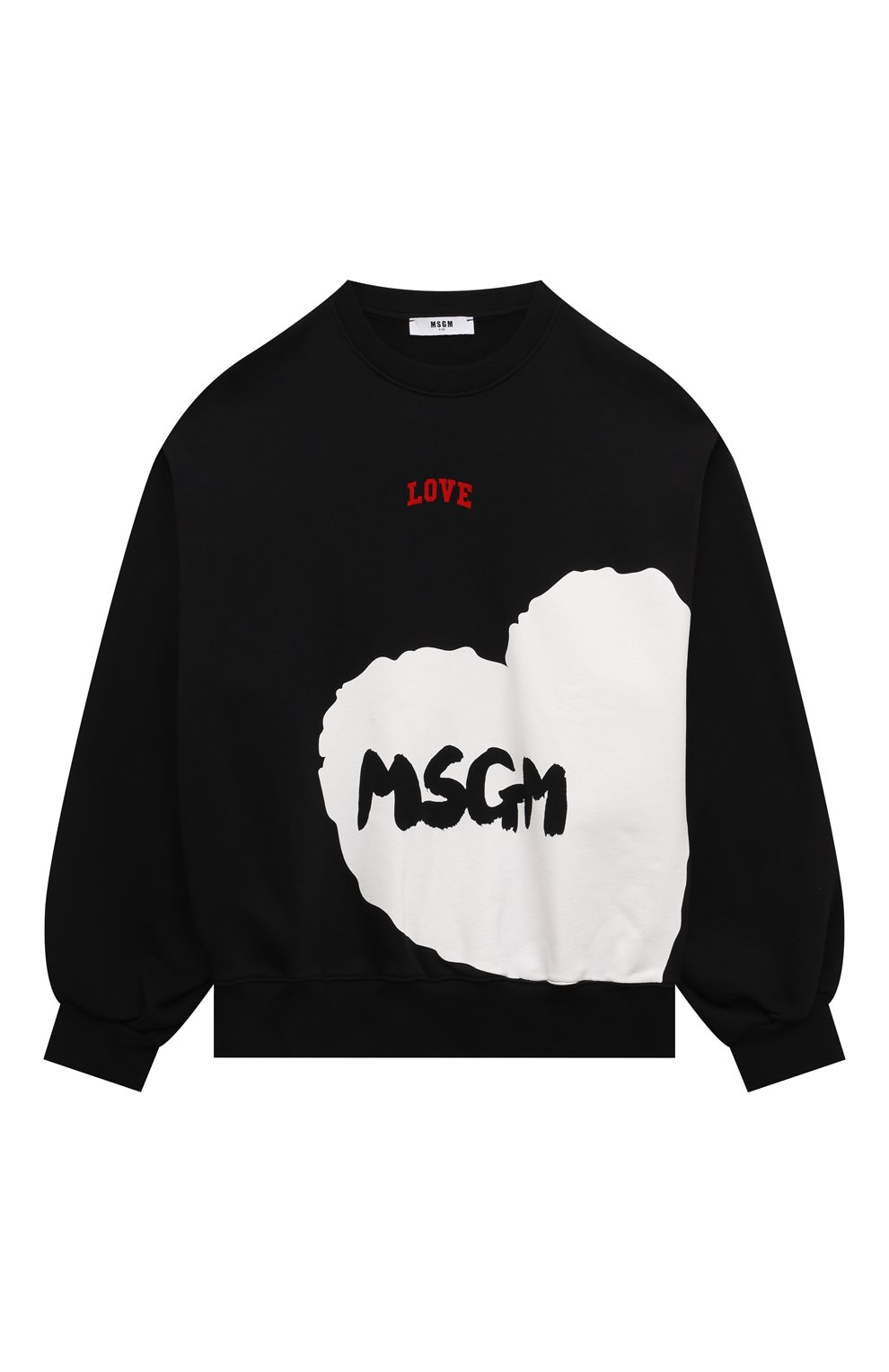 Хлопковый свитшот MSGM KIDS черного цвета по цене 11650 руб., арт. F4MSJGSW142, фото 1 Хлопковый свитшот MSGM KIDS, арт. F4MSJGSW142, фото 1