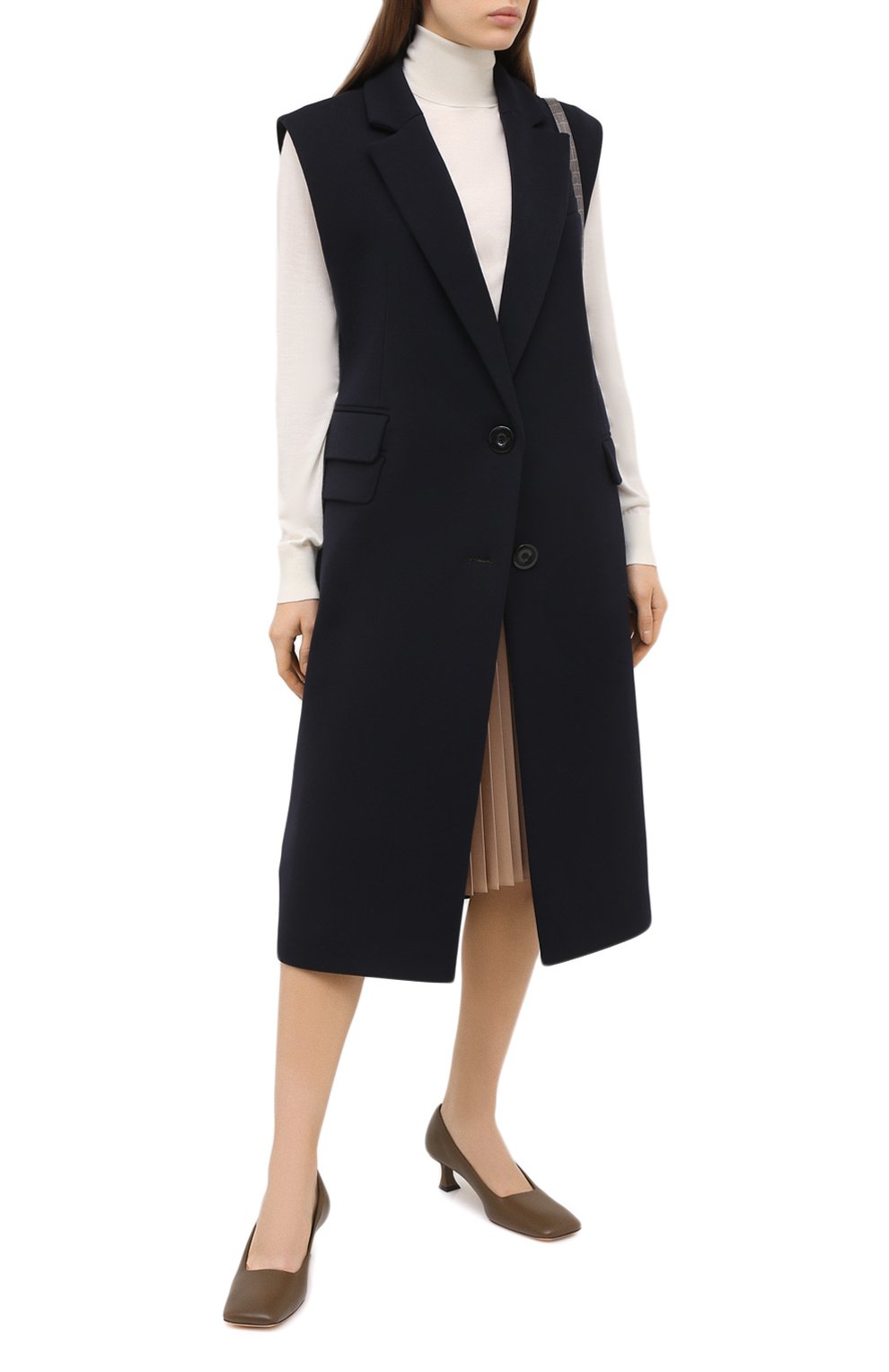 Шерстяной жилет JM STUDIO синего цвета по цене 47950 руб., арт. FW202118, фото 2 Шерстяной жилет JM STUDIO, арт. FW202118, фото 2