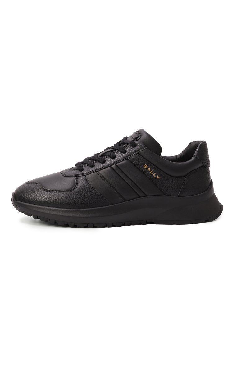 Мужские кожаные кроссовки outline BALLY черного цвета, арт. MSK09S/VT238 | Фото 4 (Материал внешний: Натуральная кожа; Подошва: Массивная; Материал внутренний: Натуральная кожа; Материал утеплителя: Без утеплителя; Стили: Классический; Кросс-КТ: Низкие)