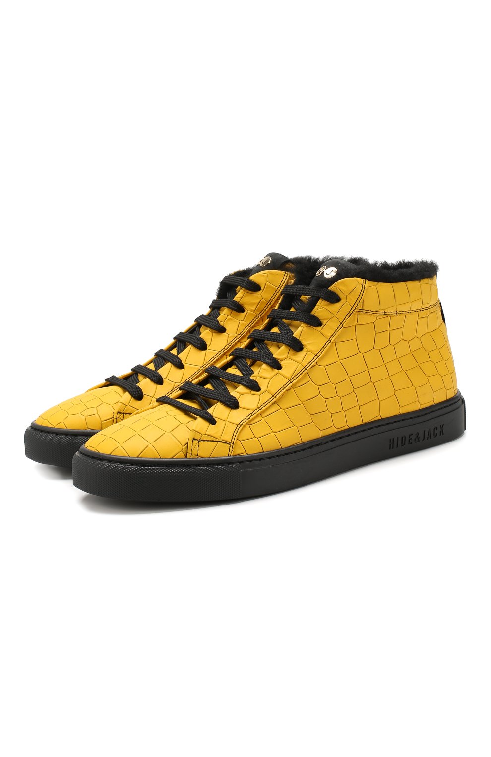 Кожаные кеды HIDE AND JACK желтого цвета по цене 36400 руб., арт. G0MHYLWBLK-MTB, фото 1 Кожаные кеды HIDE AND JACK, арт. G0MHYLWBLK-MTB, фото 1