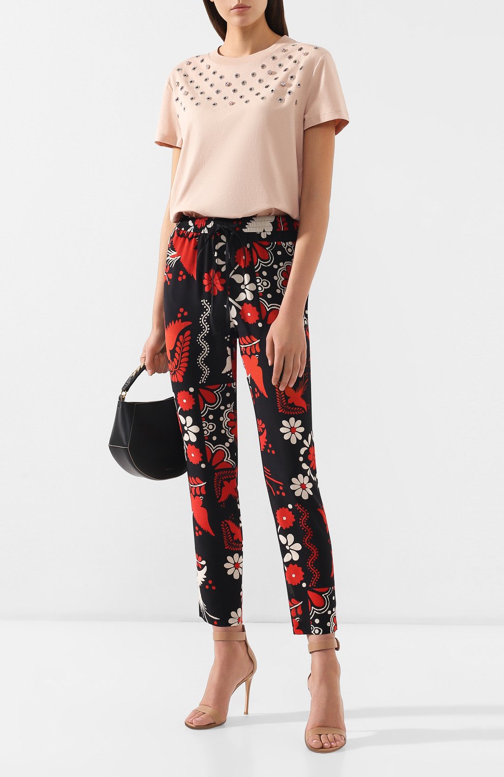Шелковые брюки REDVALENTINO, арт. RR0RBB05/UWZ, фото 2