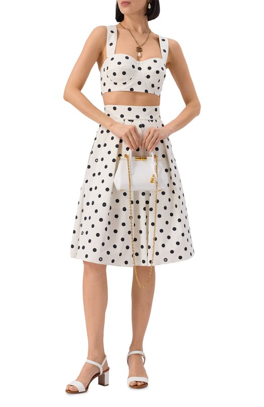 Хлопковый топ-бюстье Dolce & Gabbana F7AD5T/FSFNM Чёрно-белый  F7AD5T/FSFNM Фото 2