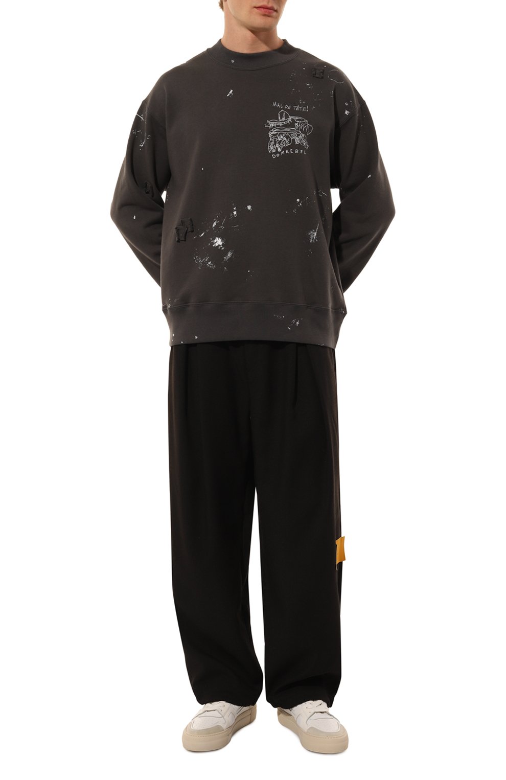 Хлопковый свитшот DOMREBEL темно-серого цвета по цене 37150 руб., арт. M MAL SWEATSHIRT/SWEATSHIRT, фото 2 Хлопковый свитшот DOMREBEL, арт. M MAL SWEATSHIRT/SWEATSHIRT, фото 2