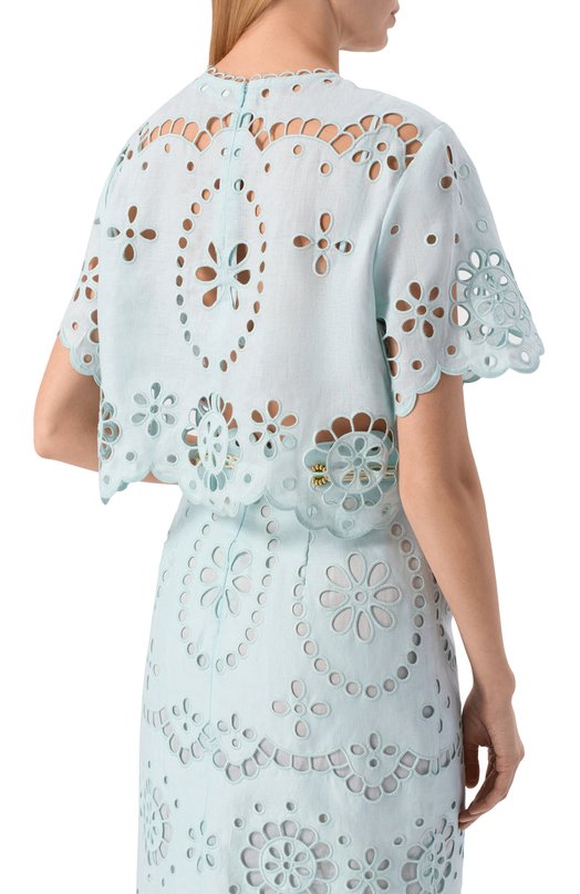 Льняной топ Zimmermann 6196TRS261 Голубой  6196TRS261 Фото 4
