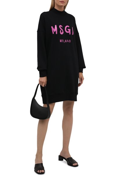 Хлопковое платье MSGM черного цвета по цене 32150 руб., арт. 3141MDA511 217799, фото 2 Хлопковое платье MSGM, арт. 3141MDA511 217799, фото 2