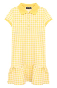 Детское хлопковое платье POLO RALPH LAUREN желтого цвета, арт. 313868759 | Фото 1 (Рукава: Короткие; Материал внешний: Хлопок; Девочки Кросс-КТ: Платье-одежда; Случай: Повседневный; Материал сплава: Проставлено; Драгоценные камни: Проставлено; Нос: Не проставлено; Региональные ограничения белый список (Axapta Mercury): Не проставлено; Ростовка одежда: 12 лет | 152 см, 9 лет | 134 см, 8 лет | 128 см, 13 - 15 лет | 158 см)