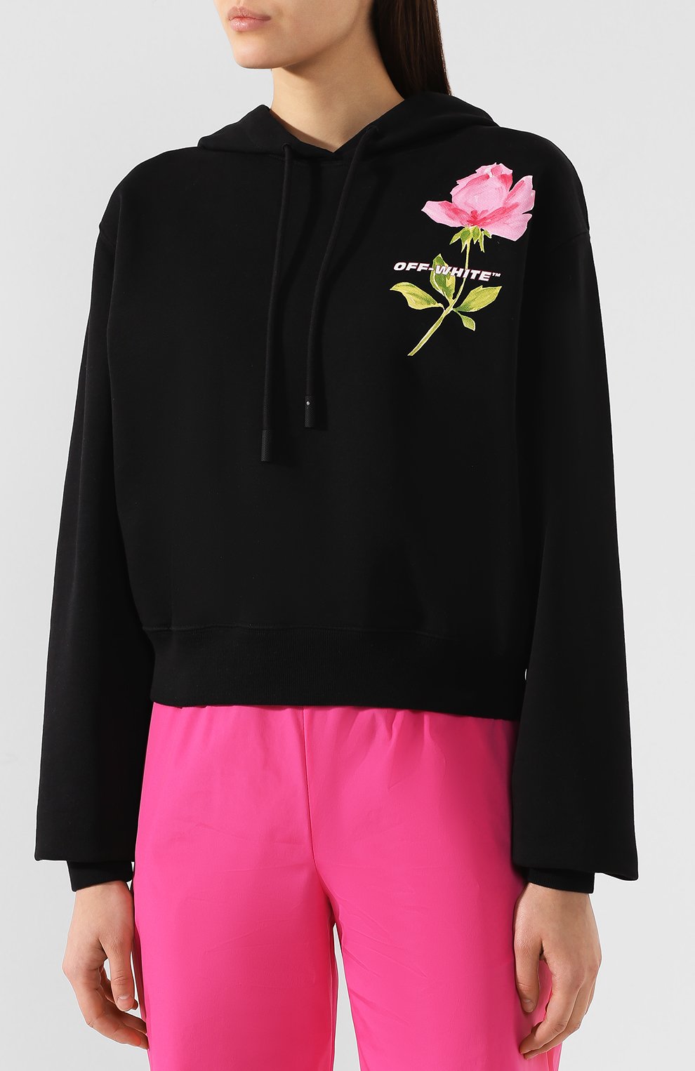 Хлопковое худи OFF-WHITE черного цвета по цене 49950 руб., арт. 0WBB016S190030601088, фото 3 Хлопковое худи OFF-WHITE, арт. 0WBB016S190030601088, фото 3