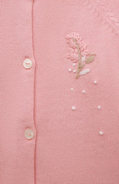 Хлопковый кардиган TARTINE ET CHOCOLAT розового цвета по цене 10600 руб., арт. TU18061/18M-3A, фото 3 Хлопковый кардиган TARTINE ET CHOCOLAT, арт. TU18061/18M-3A, фото 3