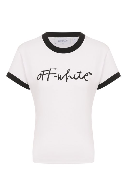 Хлопковая футболка Off-White 0WAA112S26JER001 Чёрно-белый 0WAA112S26JER001