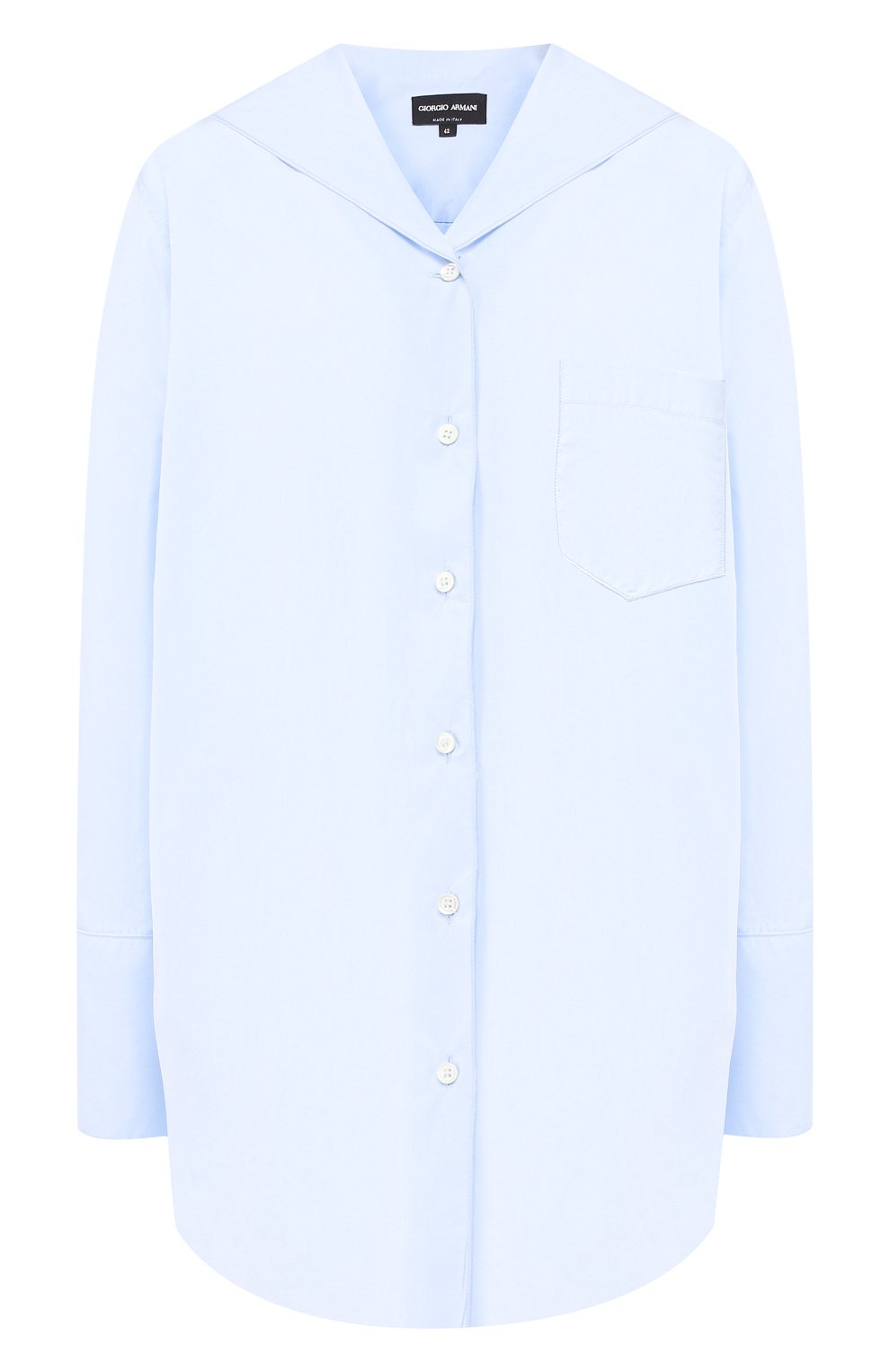 Хлопковая рубашка GIORGIO ARMANI голубого цвета по цене 113500 руб., арт. 9SHCCZ05/TZ192, фото 1 Хлопковая рубашка GIORGIO ARMANI, арт. 9SHCCZ05/TZ192, фото 1