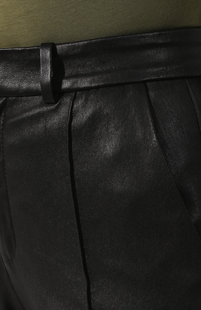 Кожаные брюки SPRWMN черного цвета по цене 185500 руб., арт. BTM-007-L/TAIL0RED PANT SATEEN TUX, фото 5 Кожаные брюки SPRWMN, арт. BTM-007-L/TAIL0RED PANT SATEEN TUX, фото 5