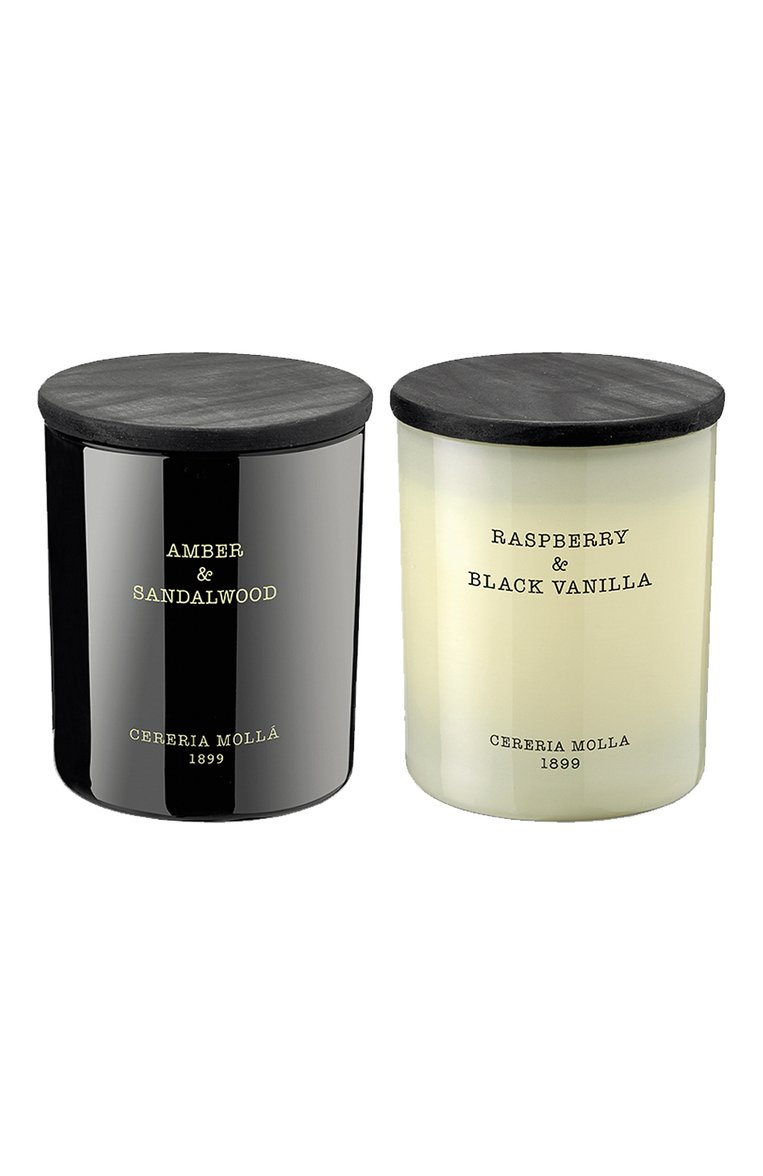 Подарочный сет свечей iv raspberry & black vanilla / amber & sandalwood (2x230g) CERERIA MOLLA 1899 бесцветного цвета, арт. 8429868408957 | Фото 1 (Региональные ограничения белый список (Axapta Mercury): Не проставлено; Нос: Не проставлено; Ограничения доставки: flammable)