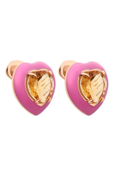 Серьги courage с цитринами MOONKA розового цвета по цене 18900 руб., арт. crg-er-ctr, фото 3 Серьги courage с цитринами MOONKA, арт. crg-er-ctr, фото 3