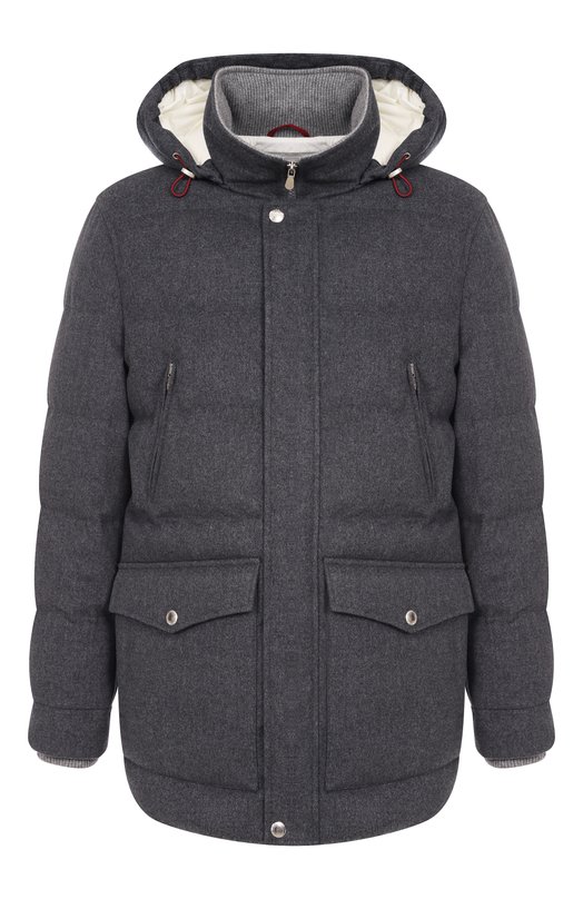 Шерстяной пуховик Brunello Cucinelli MM4701823 Серый MM4701823