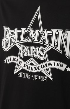 Мужская хлопковая футболка BALMAIN черно-белого цвета, арт. CH1EG000/GD29 | Фото 5 (Рукава: Короткие; Длина (для топов): Стандартные; П�ринт: С принтом; Материал сплава: Проставлено; Материал внешний: Хлопок; Драгоценные камни: Проставлено; Стили: Кэжуэл)