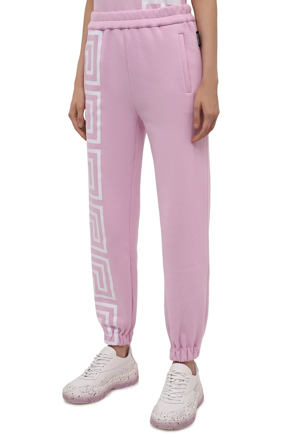 Хлопковые джоггеры VERSACE розового цвета по цене 69950 руб., арт. 1001053/1A01174, фото 3 Хлопковые джоггеры VERSACE, арт. 1001053/1A01174, фото 3