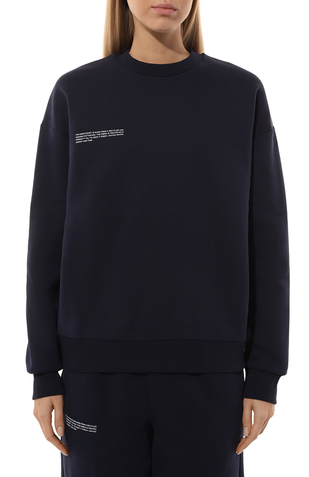 Хлопковый свитшот PANGAIA темно-синего цвета по цене 14650 руб., арт. 10000299, фото 3 Хлопковый свитшот PANGAIA, арт. 10000299, фото 3