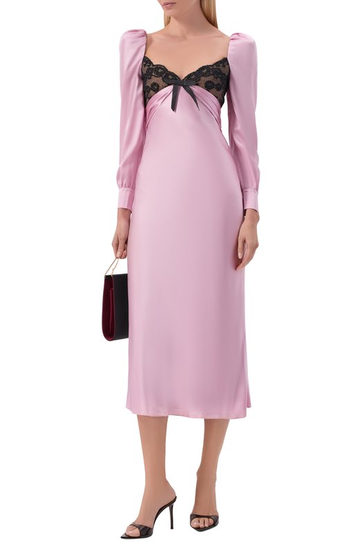 Шелковое платье Alessandra Rich FABX4303/F4376 Сиреневый  FABX4303/F4376 Фото 2