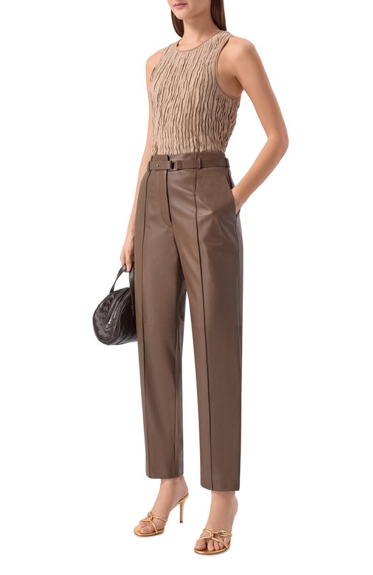 Кожаные брюки Giorgio Armani GW003149/AF24746 Коричневый  GW003149/AF24746 Фото 2
