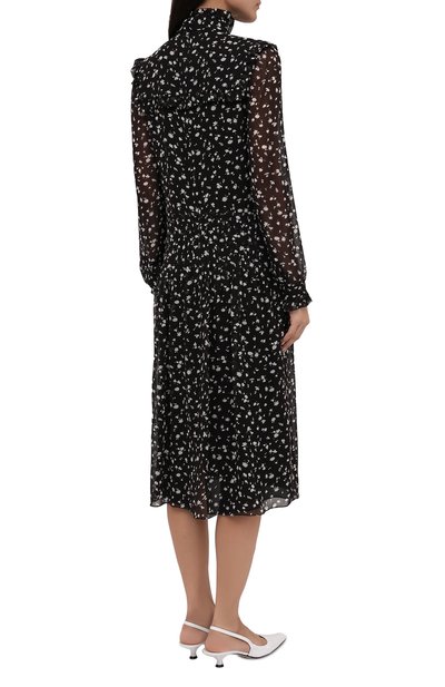 Шелковое платье SAINT LAURENT черно-белого цвета по цене 289500 руб., арт. 660924/Y5D30, фото 4 Шелковое платье SAINT LAURENT, арт. 660924/Y5D30, фото 4