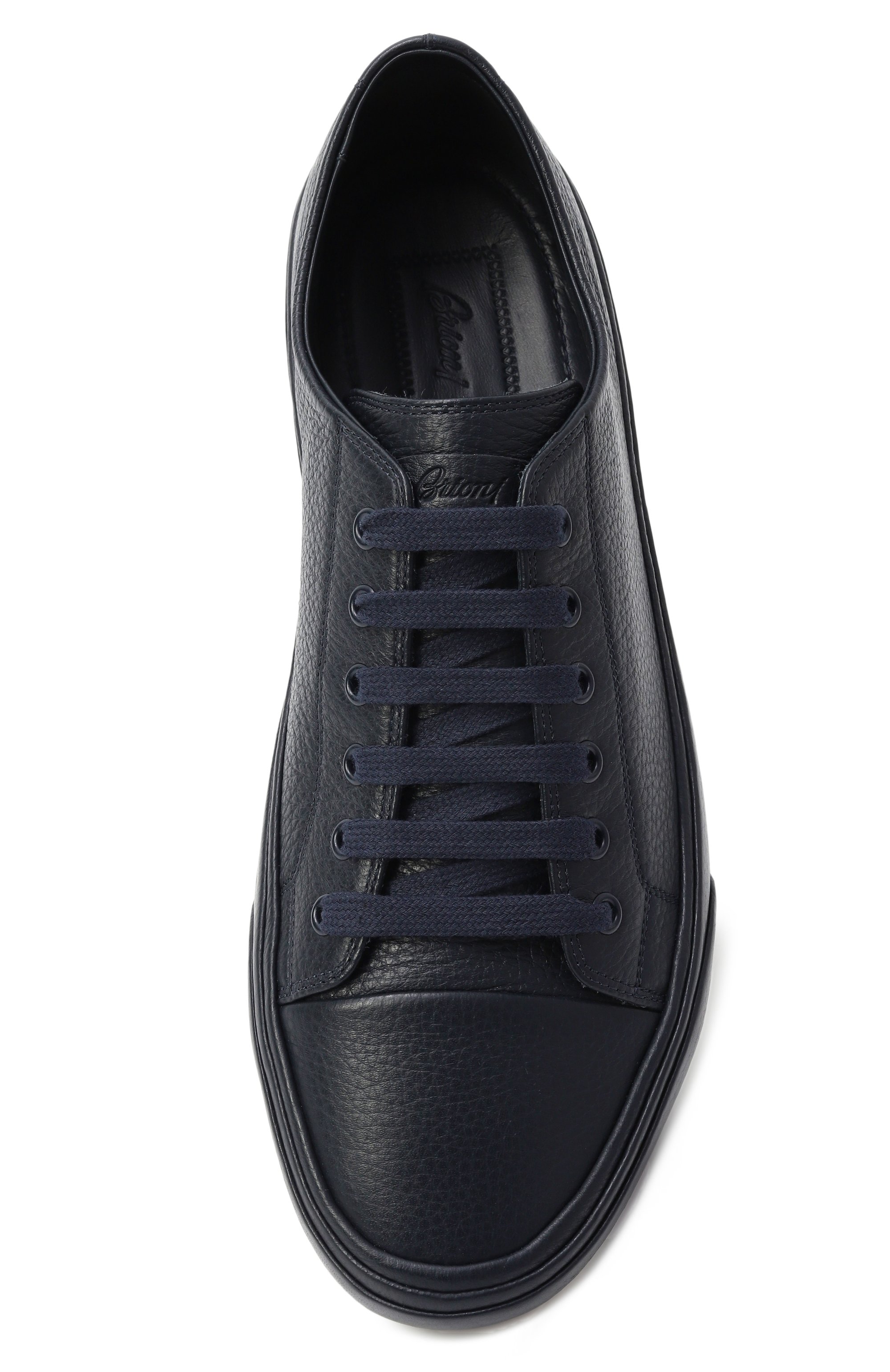 Кожаные кеды BRIONI темно-синего цвета по цене 157000 руб., арт. QHM10L/P7731, фото 6 Кожаные кеды BRIONI, арт. QHM10L/P7731, фото 6