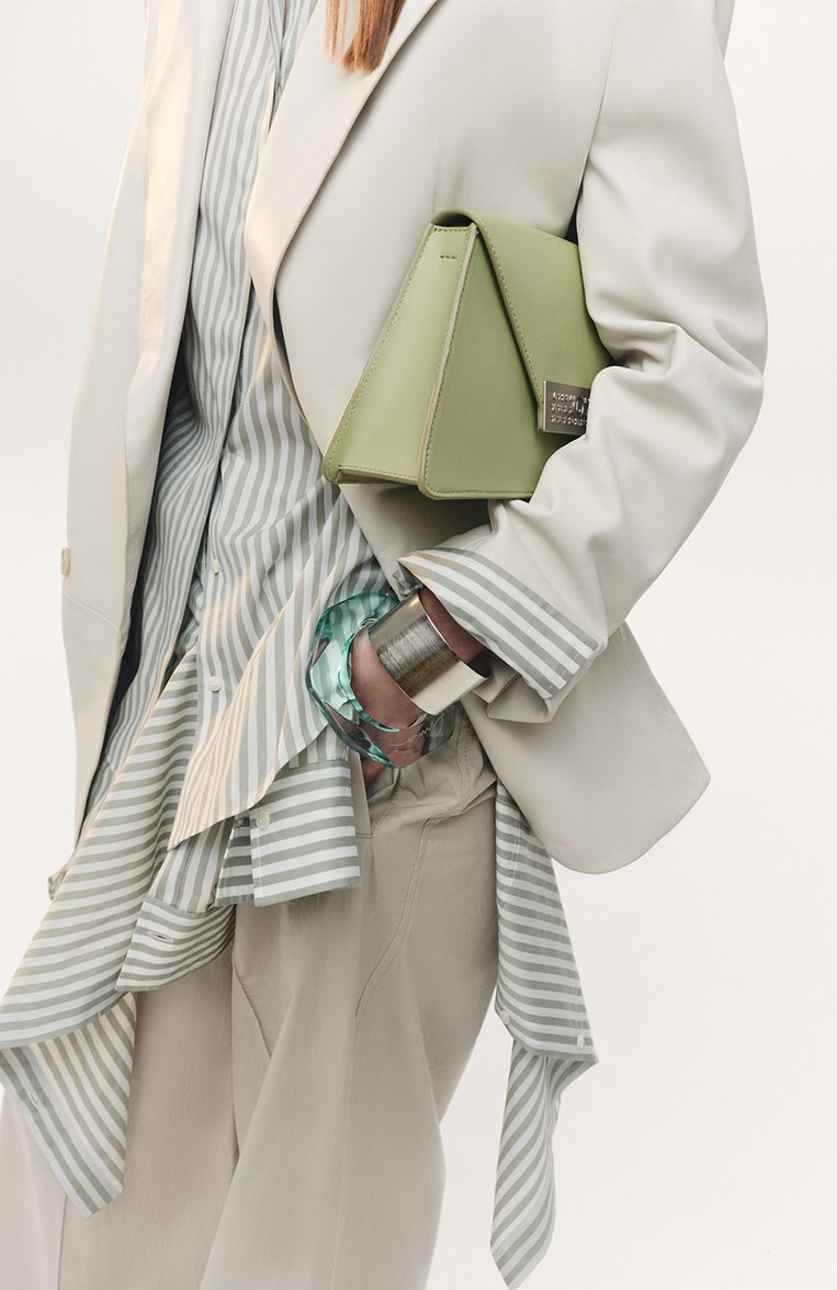 Женский браслет GIORGIO ARMANI бирюзового цвета, арт. 61S219 4R721 | Фото 4 (Нос: Не проставлено; Материал: Текстиль, Синтетический материал)