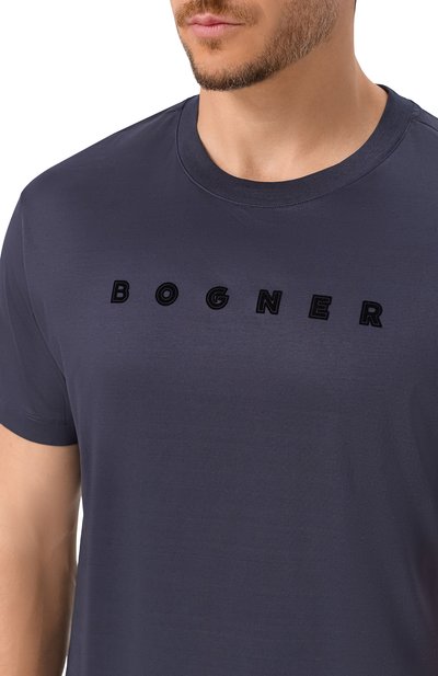 Хлопковая футболка BOGNER темно-синего цвета по цене 14800 руб., арт. 58009178, фото 5 Хлопковая футболка BOGNER, арт. 58009178, фото 5