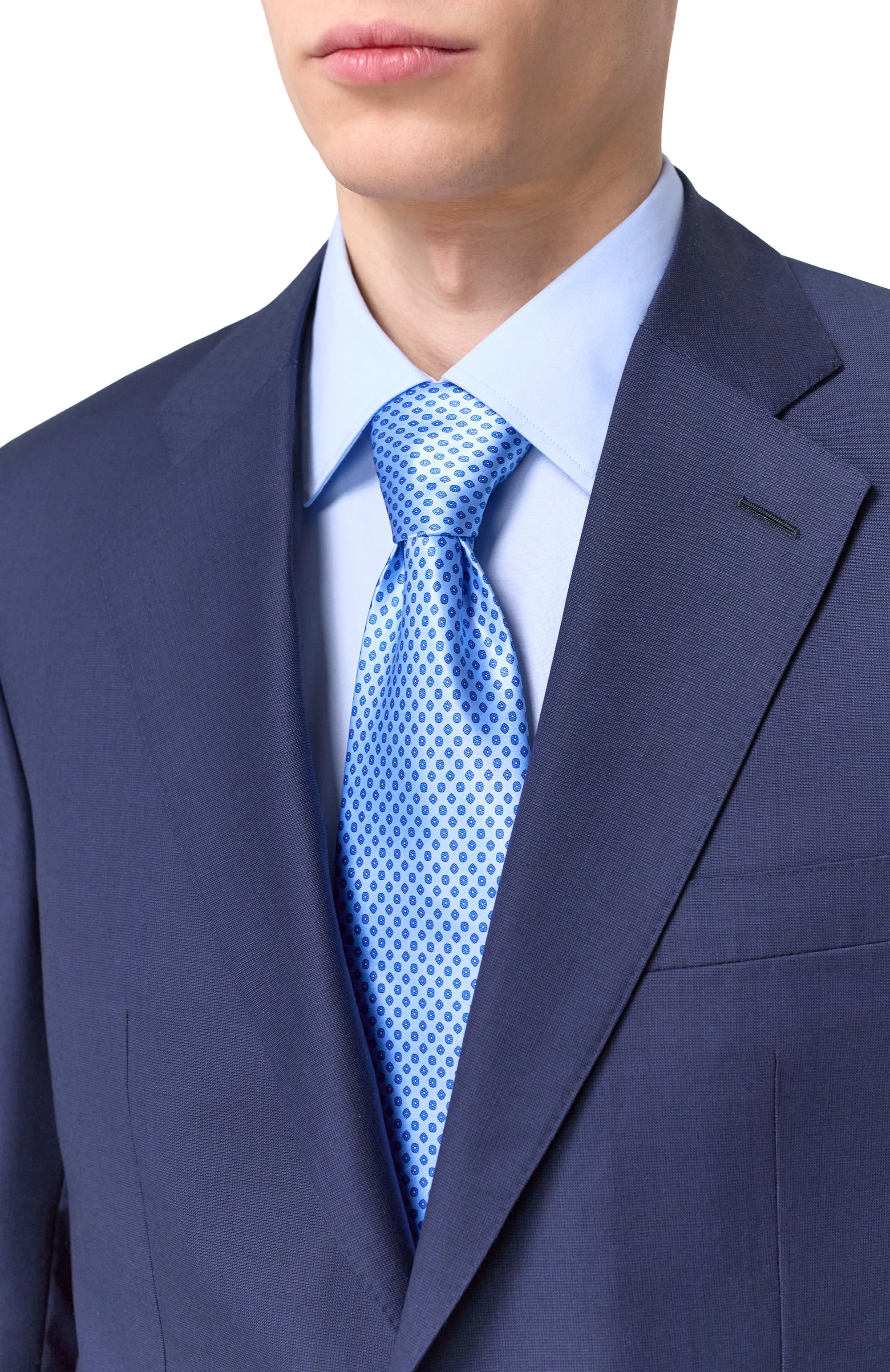 Шелковый галстук STEFANO RICCI голубого цвета по цене 34300 руб., арт. CX/55002, фото 2 Шелковый галстук STEFANO RICCI, арт. CX/55002, фото 2