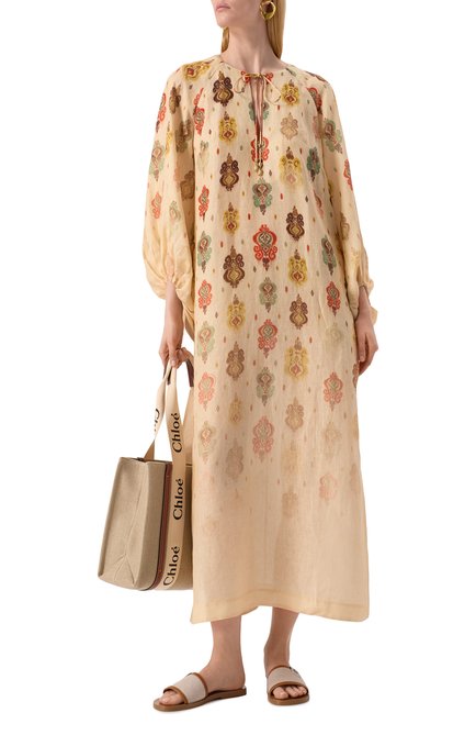 Женские шлепанцы BALLY бежевого цвета, арт. WF0040/TE042 | Фото 2 (Драгоценные камни: Проставлено; Материал внешний: Натуральная кожа, Текстиль; Подошва: Плоская; Материал внутренний: Натуральная кожа; Каблук высота: Низкий; Материал сплава: Проставлено)