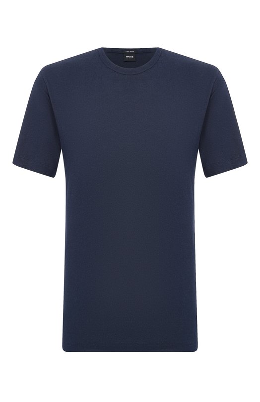 Футболка из хлопка и льна BOSS 50559166 Синий 50559166