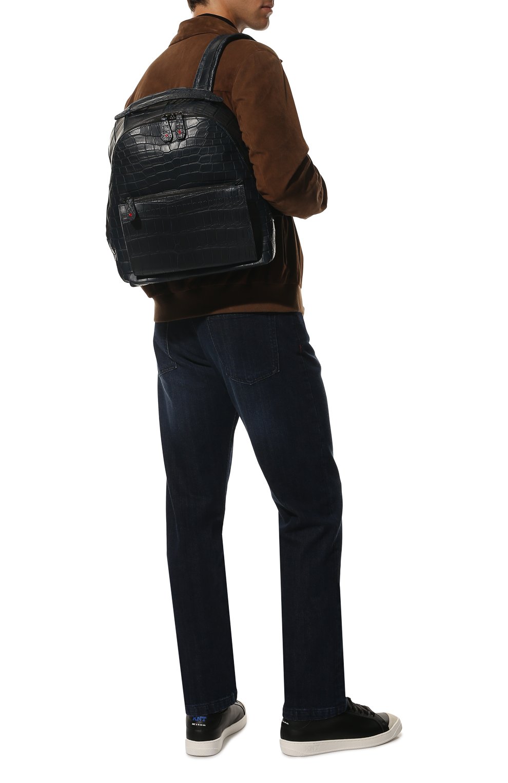 Рюкзак из кожи крокодила KITON темно-синего цвета по цене 2335000 руб., арт. UBC00KN00730/CP0R, фото 7 Рюкзак из кожи крокодила KITON, арт. UBC00KN00730/CP0R, фото 7