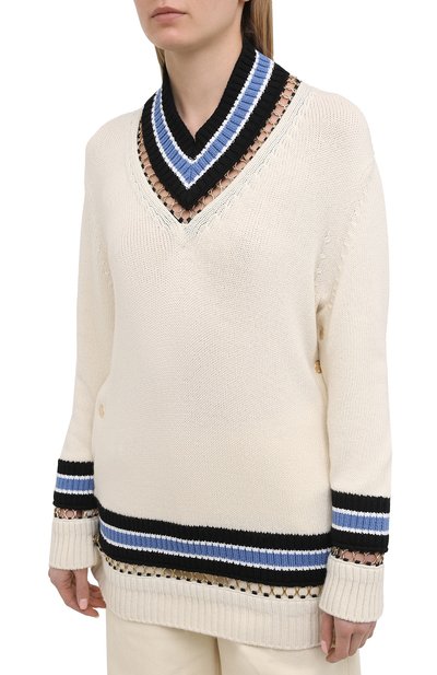 Шерстяной свитер BURBERRY белого цвета по цене 295500 руб., арт. 4566639, фото 3 Шерстяной свитер BURBERRY, арт. 4566639, фото 3