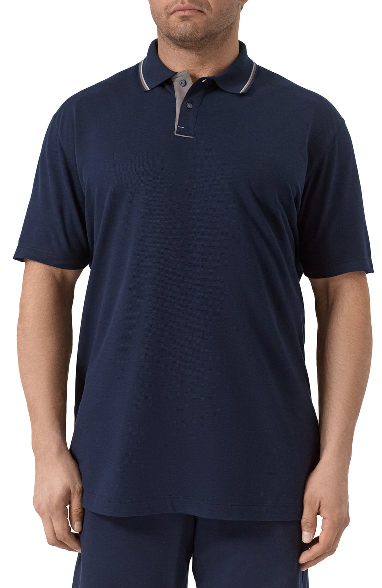 Мужское поло PAUL&SHARK темно-синего цвета, арт. 25411313/3XL | Фото 3 (Рукава: Короткие; Материал внешний: Хлопок; Длина (для топов): Стандартные; Застежка: Пуговицы; Принт: Без принта; Мужское Кросс-КТ: Футболка-одежда; Стили: Кэжуэл; Автоматизация ТО: Проставлено; Автоматизация состава: Проставлено; Детали: Без декора)