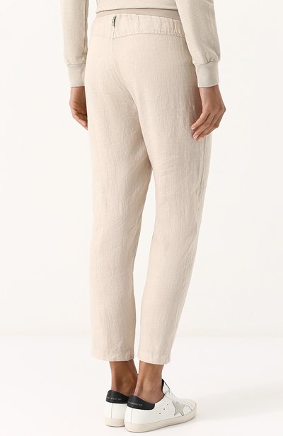 Льняные укороченные брюки с эластичным поясом DEHA, арт. B74337, фото 4