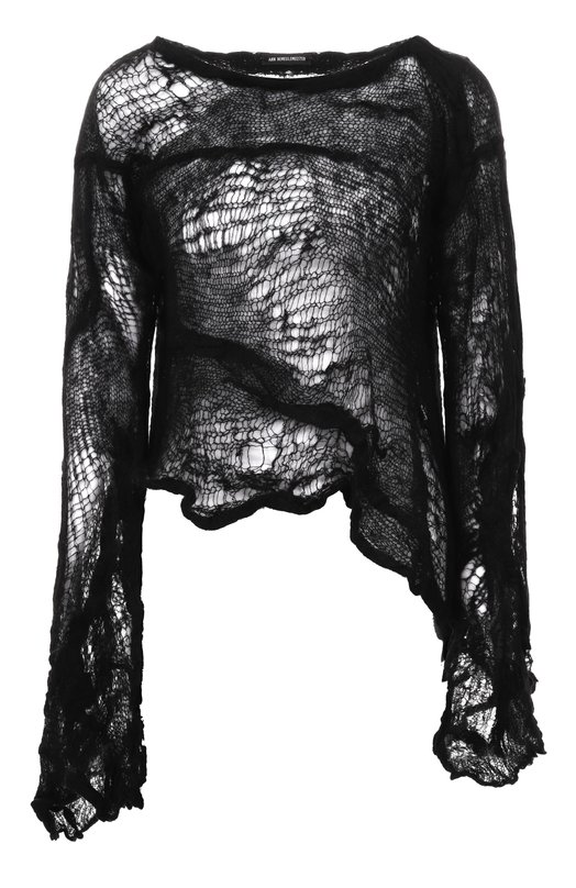 Шерстяной свитер Ann Demeulemeester B0013475/KN076 Чёрный B0013475/KN076