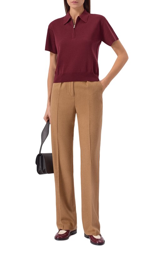 Шерстяные брюки Max Mara CARB0NE Бежевый  CARB0NE Фото 2