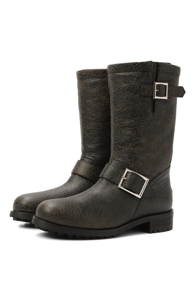 Женские кожаные полусапоги biker JIMMY CHOO, арт. BIKERMIDCTH
