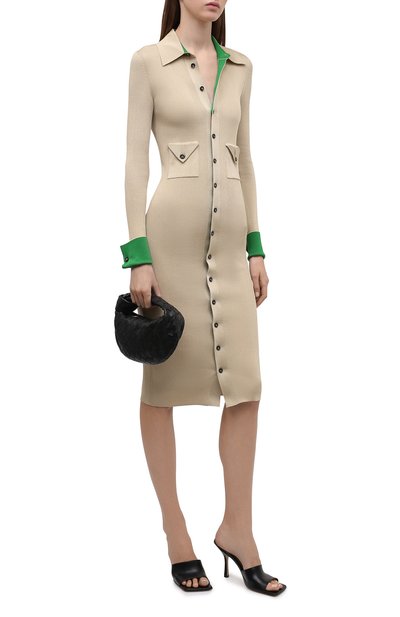 Шелковое платье BOTTEGA VENETA светло-бежевого цвета по цене 267500 руб., арт. 661534/V0ZM0, фото 2 Шелковое платье BOTTEGA VENETA, арт. 661534/V0ZM0, фото 2