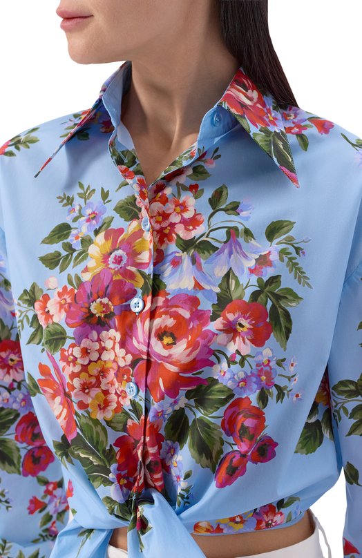 Хлопковая рубашка Dolce & Gabbana F5T76T/HS5UU Голубой  F5T76T/HS5UU Фото 5